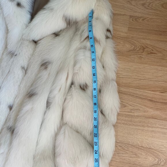 Vintage Fox Fur Coat Spotted Lynx Dyed 27 " Jacket Women's Size Small - Picture 4 of 14